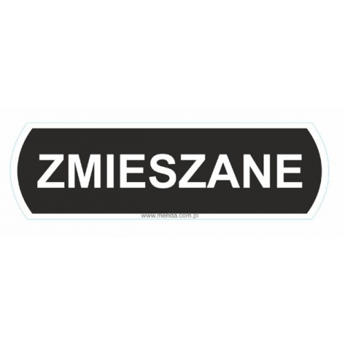 Duża naklejka na kosze do segregacji ODPADY ZMIESZANE Merida